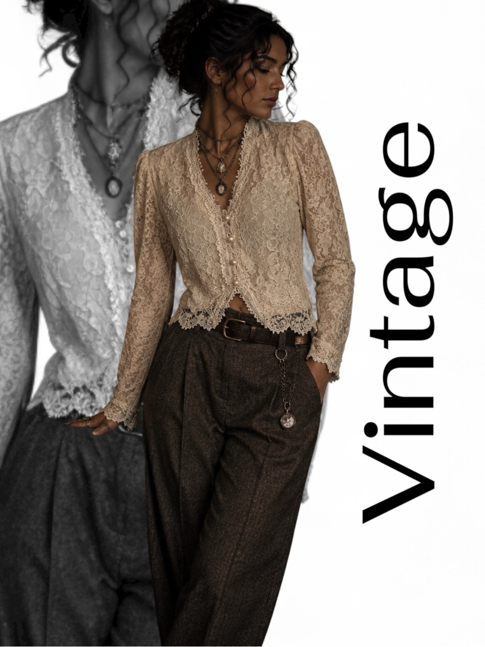 🇨🇦 Vintage Galleria Lace Jacket Ivory Pearl Button Victorian Bridal Cottagecore